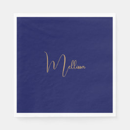 Servilleta De Papel Nombre personalizado minimalista azul