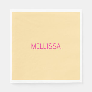 Servilleta De Papel Nombre personalizado minimalista crema