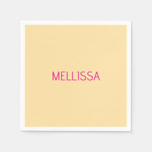 Servilleta De Papel Nombre personalizado minimalista crema 
