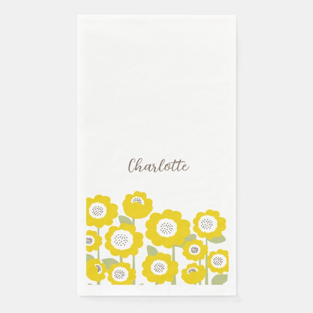 Servilleta De Papel Nombre personalizado mínimo de girasol moderno min (Anverso)