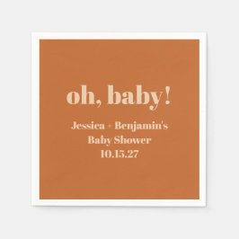 Servilleta De Papel Nombre personalizado moderno de Terracota barata B