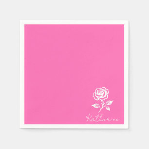 Servilleta De Papel Nombre Personalizado Moderno Elegante Rosa Calient
