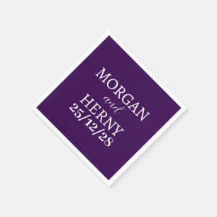 SERVILLETA DE PAPEL NOMBRE PERSONALIZADO MODERNO ELEGANTE VIOLETA BODA