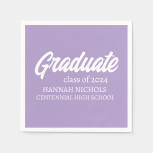 Servilleta De Papel Nombre personalizado moderno en escritura graduaci