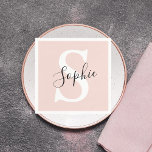 Servilleta De Papel Nombre personalizado moderno Monograma Pastel rosa<br><div class="desc">Nombre personalizado moderno Monograma Pastel rosa</div>