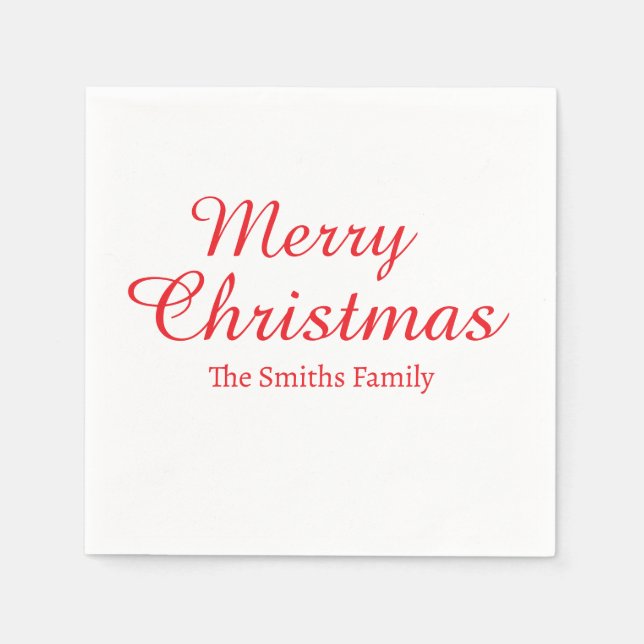 Servilleta De Papel Nombre personalizado moderno Navidad alegre  (Anverso)