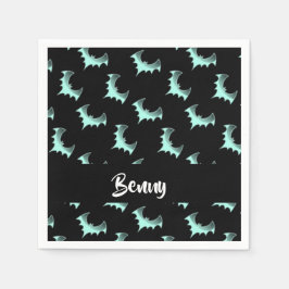 Servilleta De Papel Nombre personalizado murciélagos azules