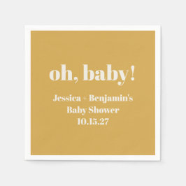 Servilleta De Papel Nombre personalizado para baby shower moderno lind