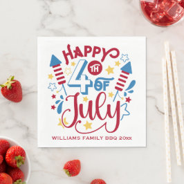 Servilleta De Papel Nombre personalizado patriótico 4 de julio