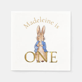Servilleta De Papel Nombre personalizado Pedro el conejo Primer cumple