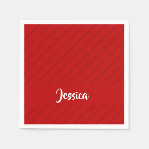 Servilleta De Papel Nombre personalizado plástico diagonal rojo textur