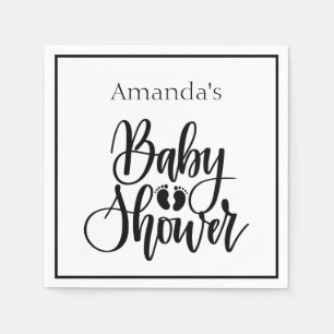 Servilleta De Papel NOMBRE Personalizado Script Bebé Pies Ducha