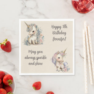 Servilleta De Papel Nombre personalizado Sentimiento de edad Unicorn C