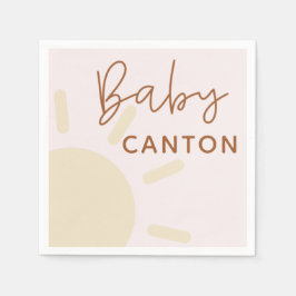 Servilleta De Papel Nombre personalizado Sunshine Boho Baby Shower
