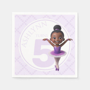 Servilleta De Papel Nombre personalizado y edad Bailarina púrpura Cump