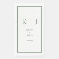 Nombre verde sabio Monograma simple matrimonio ele