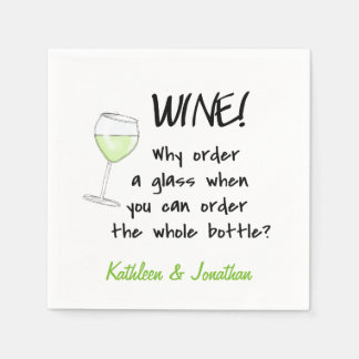 Servilleta De Papel Nombre Vino Blanco Personalizado Funny Diseño de P