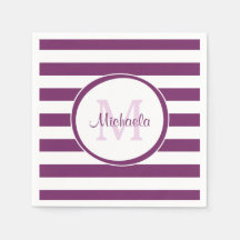 Nombre Violeta Simple Bandas Bengales Con Monogram