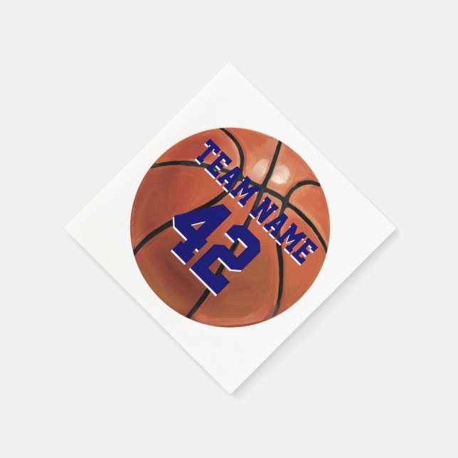 Servilleta De Papel Nombre y número del equipo de baloncesto (Borde)