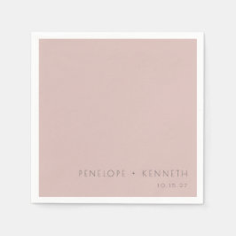 Servilleta De Papel Nombres de Boda Minimalista Moderna Sencilla Polvo