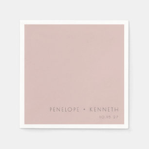 Servilleta De Papel Nombres de Boda Minimalista Moderna Sencilla Polvo