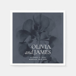 Servilleta De Papel Nombres de Bodas azules oscuros de Moody