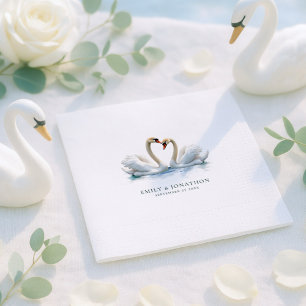 Servilleta De Papel Nombres de cisnes elegantes Fecha de boda