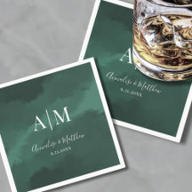 Nombres de monograma simples y elegantes Boda verd