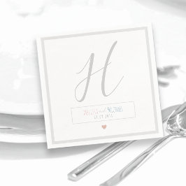Servilleta De Papel nombres de novios en boda blanco de moda