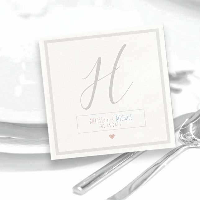 Servilleta De Papel nombres de novios en boda blanco de moda (Subido por el creador)