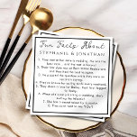 Servilleta De Papel Nombres de parejas de hechos divertidos simples mo<br><div class="desc">Servilletas de parejas de "hechos divertidos" simples pero modernas. Perfectas para duchas de novia o bodas. Esta es una excelente manera de dar a sus invitados una pequeña vista previa sobre la pareja y hacer que sea un divertido decorado de boda o ducha de novia. Con letra de script junto...</div>