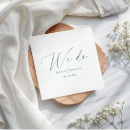 Servilleta De Papel Nombres de parejas modernos guión boda We Do