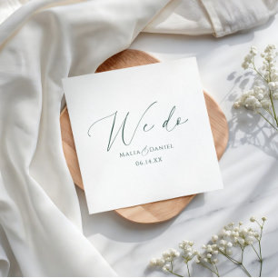 Servilleta De Papel Nombres de parejas modernos guión boda We Do