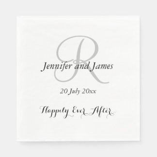 Servilleta De Papel Nombres iniciales plateados | Napkins de papel bod