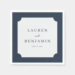 Servilleta De Papel Nombres minimalistas elegantes de color navy