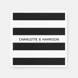 Servilleta De Papel Nombres personalizados de rayas negrita en blanco 