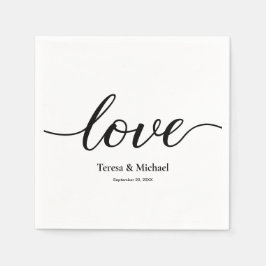 Servilleta De Papel Nombres personalizados minimalistas Amar Boda de g