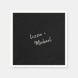 Servilleta De Papel Nombres personalizados negros modernos y simples
