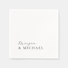 Servilleta De Papel Nombres sencillos y elegantes Logo de Novia y Groo