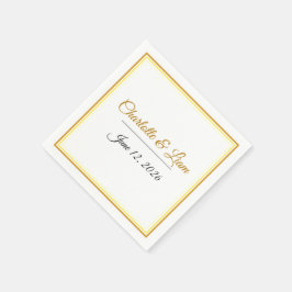 Servilleta De Papel Nombres y fecha de boda minimalista elegante perso