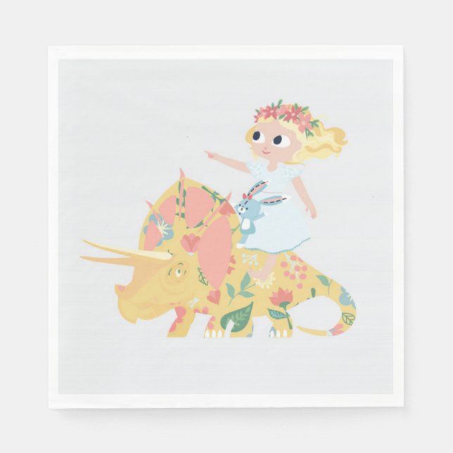 Servilleta De Papel Nomi & Brave Ride Triceratops - Cocktail Napkins (Anverso)