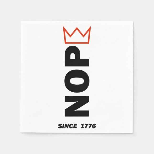 Servilleta De Papel NOPE. Sin Reyes. (Anverso)