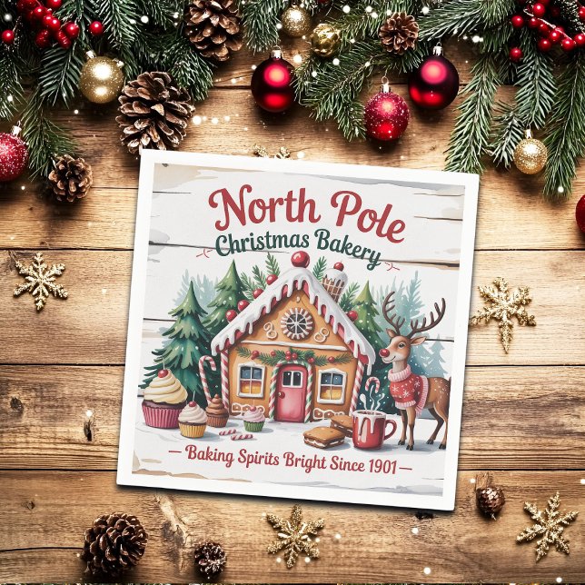 Servilleta De Papel North Pole Christmas Bakery (Subido por el creador)