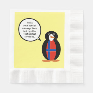 Servilleta De Papel Noruega Hablando Sra. Pingüino Personalizada