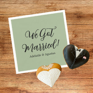 Servilleta De Papel Nos Casamos Recepción de Boda Verde