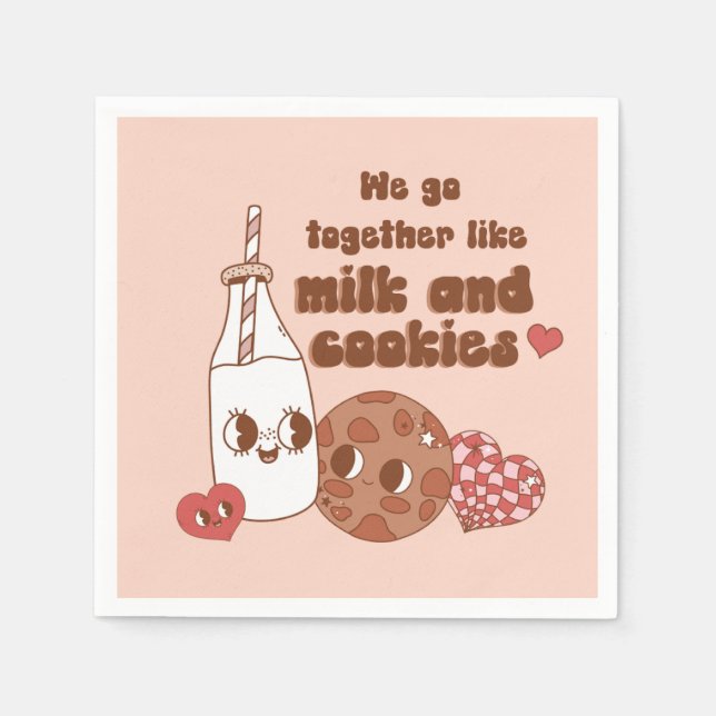 Servilleta De Papel Nos juntamos como leche y galletas de San Valentín (Anverso)