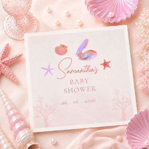 Servilleta De Papel Nos vemos pronto estética coral púrpura