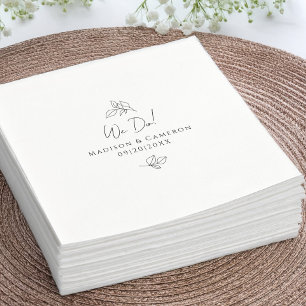 Servilleta De Papel Nosotros hacemos elegante boda botánico negro y bl