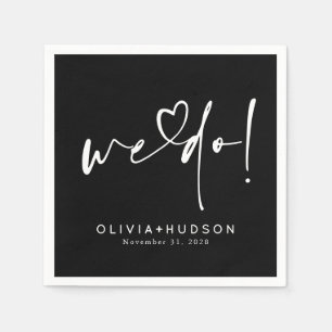Servilleta De Papel Nosotros Hacemos Tipografía de Corazón Boda Negra