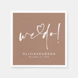Servilleta De Papel Nosotros Hacemos Tipografía de Corazón Marrón Boda